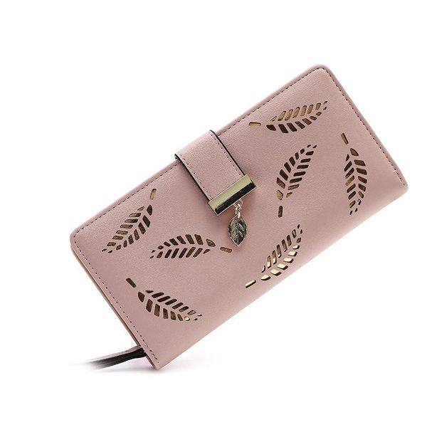 

wallets women's long wallet multifunctional creative fashion hollow leather card holder, Red;black