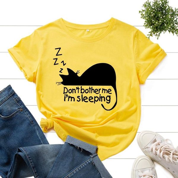 

women's t-shirt summer female graphic short sleeve cat letter print women fashion t shirts ladies regular casual vintage o-neck tee, White