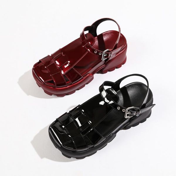 

rome platform flat sandals women summer shoes beach leisure fashion ladies casual female gladiator, Black