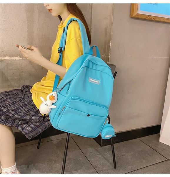 

backpack s3585 - leisure multi-function trend solid color large capacity