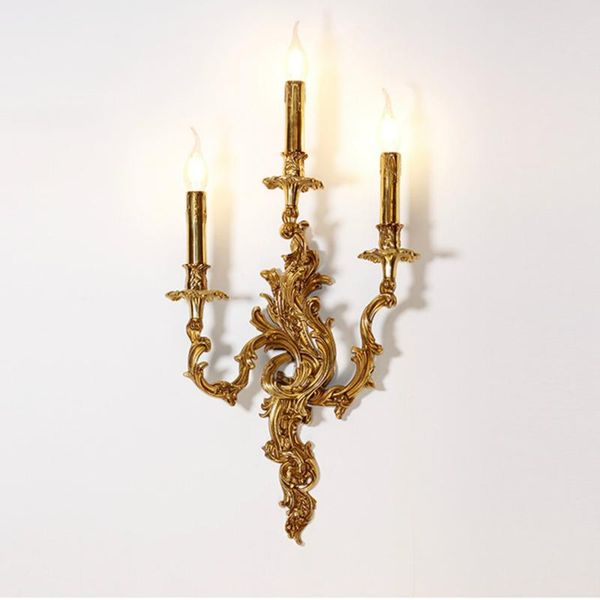 

classical wall lamp pure french all copper retro living room bedroom
