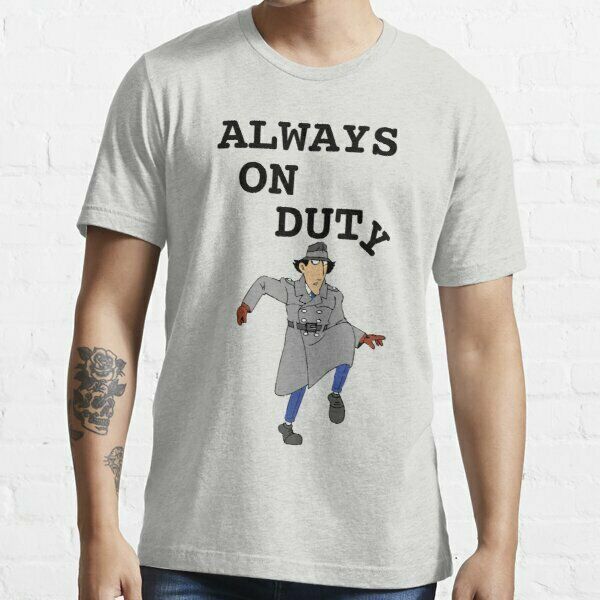 

inspector gadget always on duty funny humor t-shirt gift for fÃ¡n, White;black
