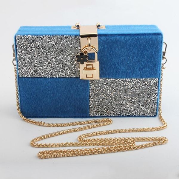 

factory wholesale women bag hand-stitched horse hair fashion handbag elegant atmosphere plaid flannel womens chain bags street fashions flow