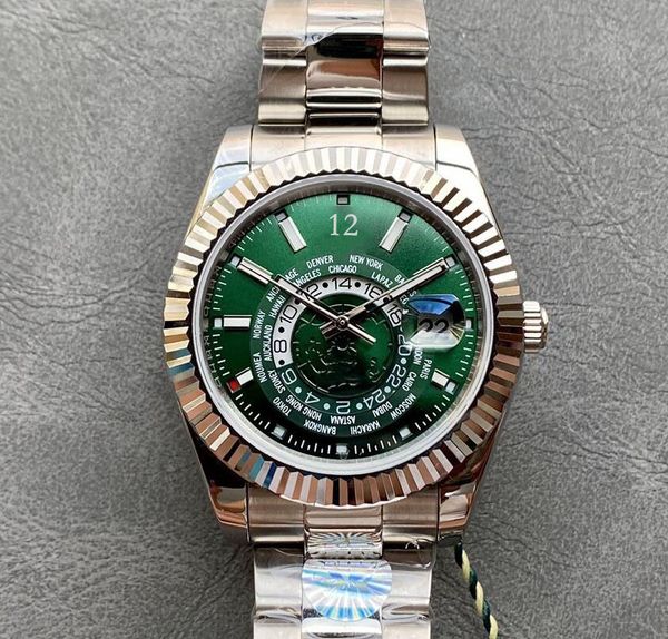 Мужские часы 361L наручные полосы из нержавеющей стали Sapphire 40mm Бизнес модные наручные часы 5833A Автоматическое механическое движение Двойное время зона мужские часы