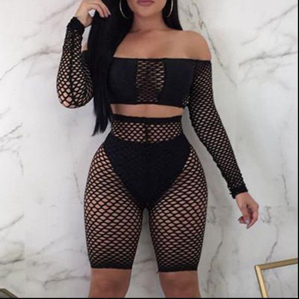 

women shorts summer ladies lace crochet swimsuit cover up swimwear 2pcs mesh fishnet, White;black