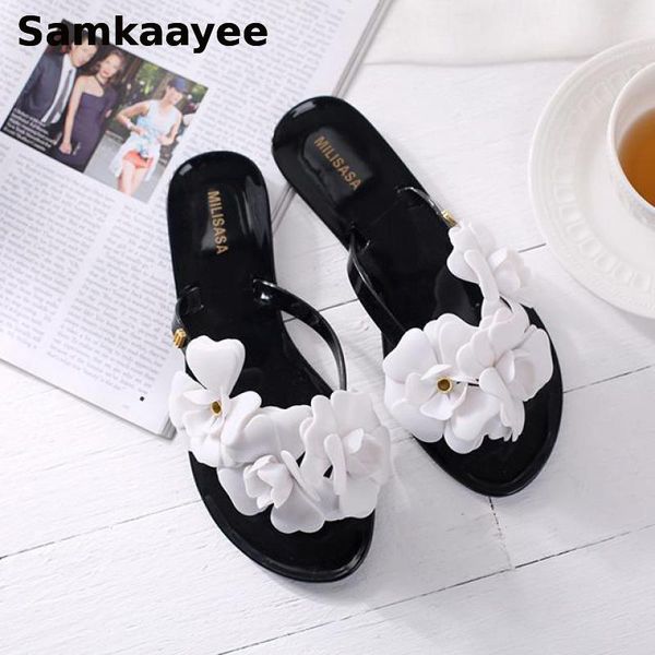 

size 36-40 womens flip flops summer femmes flower flats slippers shoes mujer beach sandals bohemia slides soft chaussures y13, Black