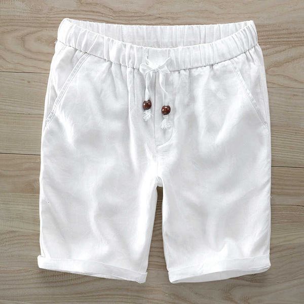 

men's shorts novo 100% marca de linho praia dos homens vero slida board moda confortvel curto masculino pantalones broek cj0o, White;black