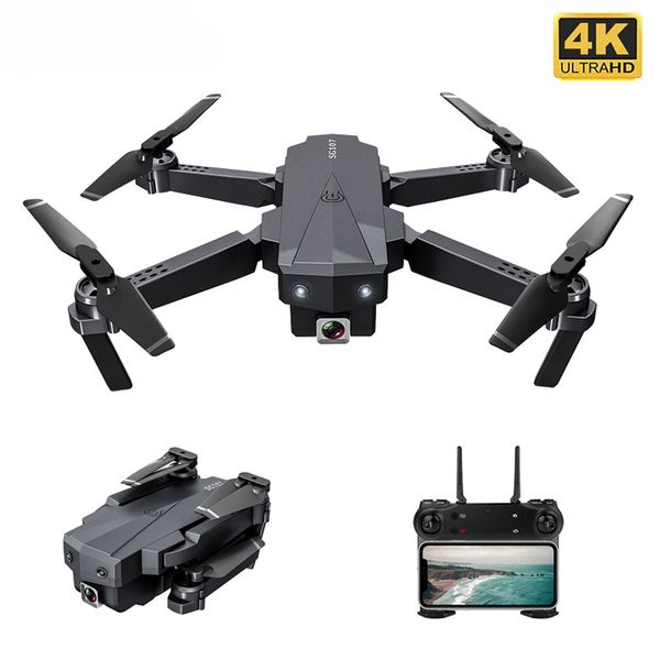 

hgiyi sg107 mini rc drone with 1080p 4k camera 2.4ghz wifi fpv foldable quadcopter optical flow rc drones helicopter toys vs e58