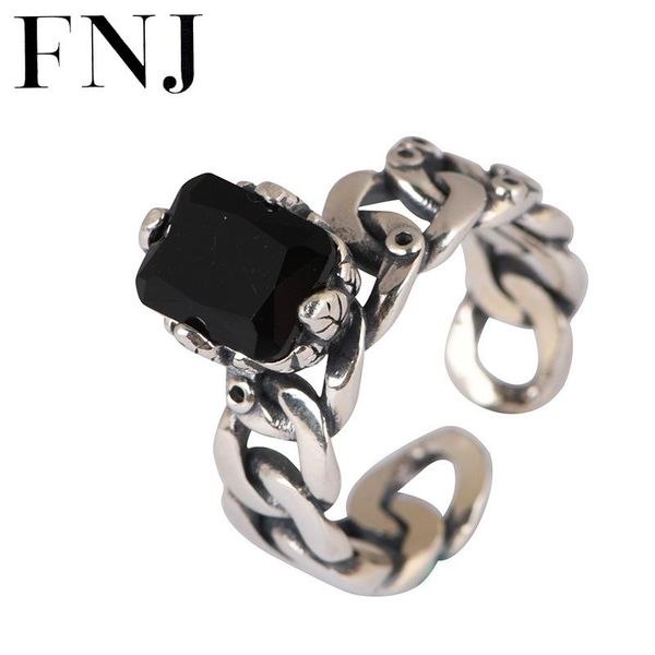 

black ring 925 silver fashion original s925 sterling rings for women jewelry adjustable size cubic zircon cluster, Golden;silver