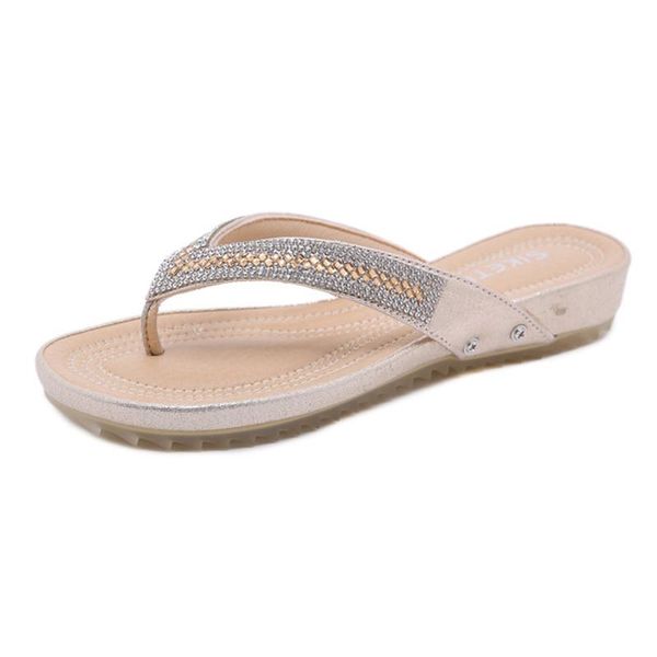 

slippers women's shoes 2021 summer vacation beach bohemian beaded soft bottom comfortable flats, Black