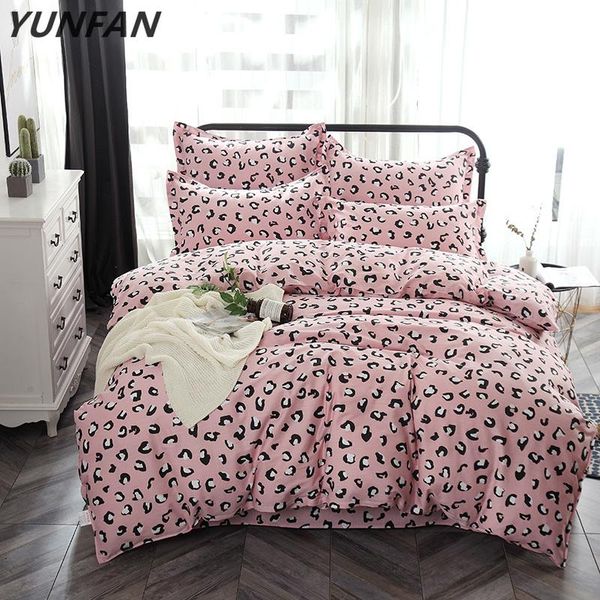 

bedding sets 2021 luxury leopard set soft duvet cover pink bed sheet pillowcase single double  king size pure cotton bedclothes