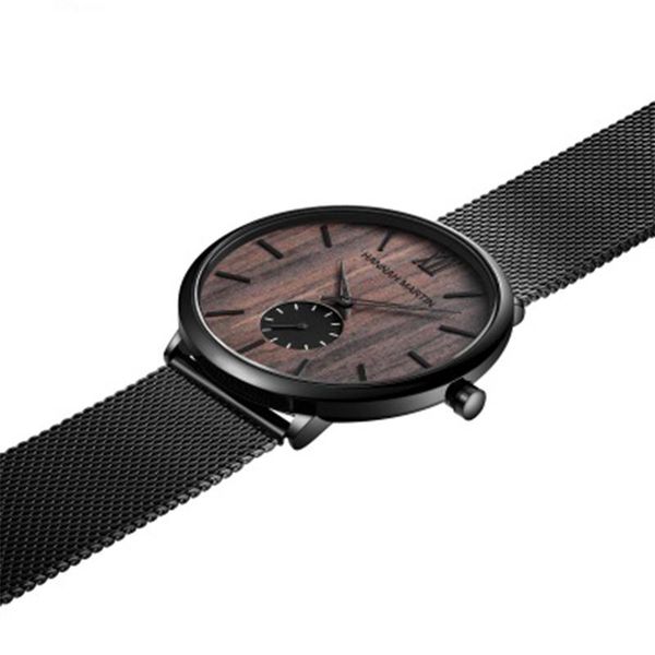 

wristwatches japan made movement leisure sport style wrist watch stainless steel band wood bamboo pattern face quartz, Slivery;brown