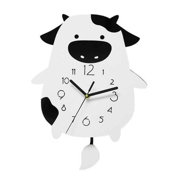 

wall clocks 1pc lovely clock decorative cow shaped bedroom decor (white)
