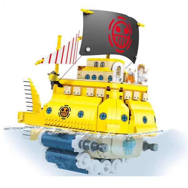 

sy6295 one piece luffy polortang pirates ship model trafalgar law kits building blocks bricks toy
