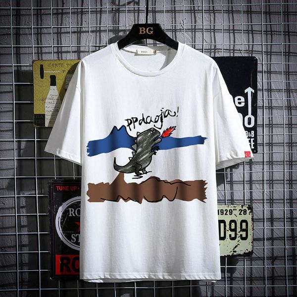 

men's t-shirts t shirt summer casual loose mesh hanging s large cartoon printed short sleeve t-shirt 5ykm, White;black