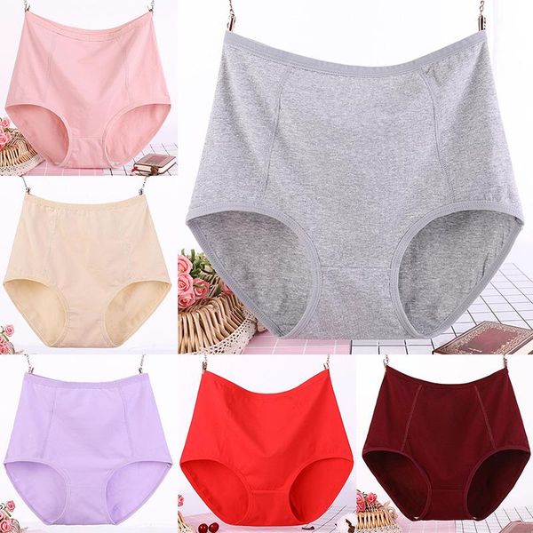 

women's panties 2021 women lingerie for high-waist plus size lady underwear cotton briefs fat 6xl, Black;pink