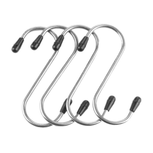 

bath accessory set 4pcs clothes durable shoes bedroom anti rust stainless steel s shape home traceless bag hanging hook