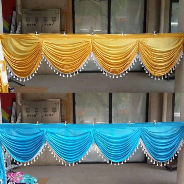 Party-Dekoration, 6 m lang, Hochzeits-Hintergrund, Girlanden, Korallenvorhang, Vorhang-Design, Bühnenhintergrund, Satin-Drape-Wand