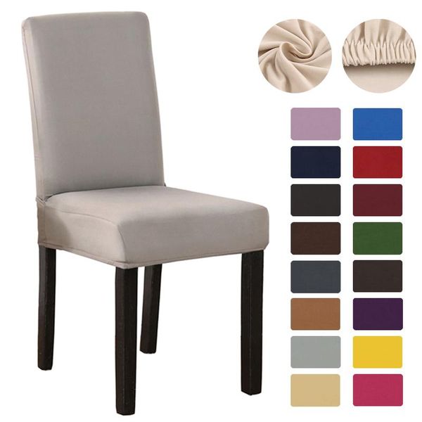 

chair covers solid color cover spandex stretch for kitchen dining room wedding banquet office modern home decor seat case