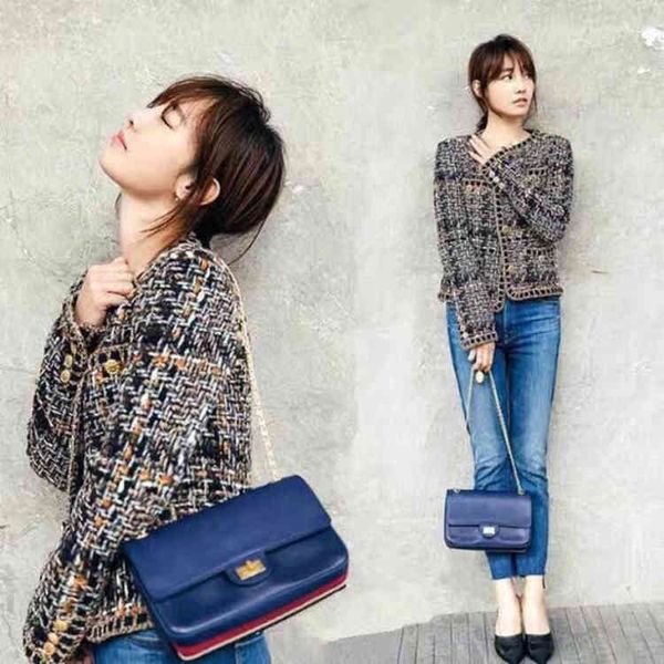 

two piece dress zawfl - women's coat, fashion retro tweed leisure, wool, autumn and winter, 2021, White