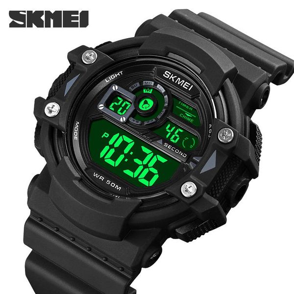 

wristwatches 2021 digital watch luxury fashion men's watches count down chrono electronic original brand skmei reloj, Slivery;brown