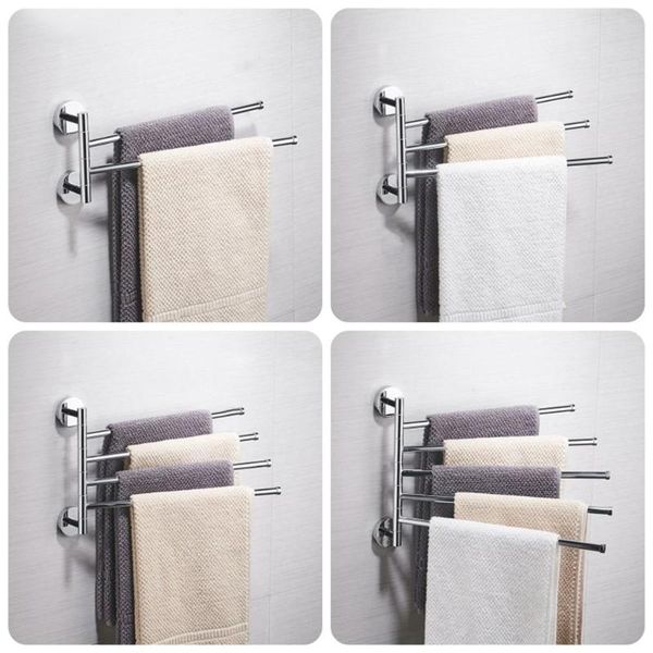 

towel racks 180Â°stainless steel bar rotating rack bathroom kitchen wall-mounted polished holder for