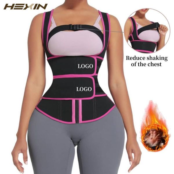 

waist support hexin trainer corset women binders and shapers modeling strap slimming belt neoprene sauna sweat body shaper fajas, Black;gray