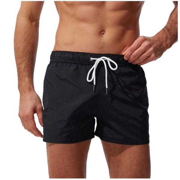 

shorts plus size men solid color breathable swim trunks slim wear pockets bandeau swimwear game beach 2021apr7 men's, White;black