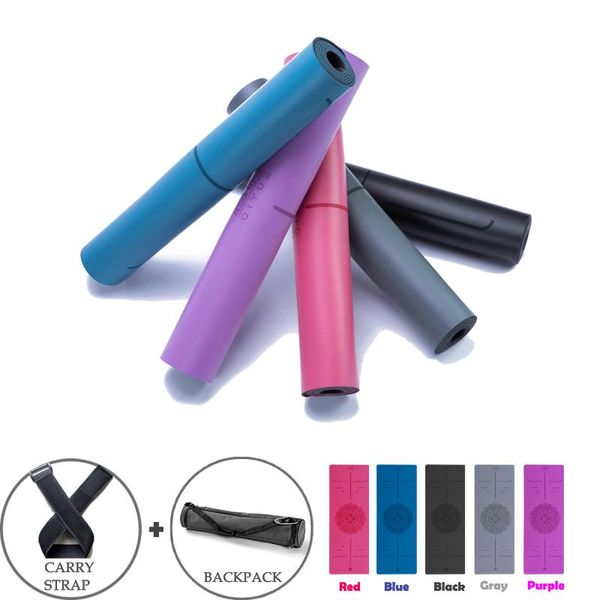 

yoga mats natural rubber mat 183x68x0.5cm lengthened widened no glue with carry strap backpack