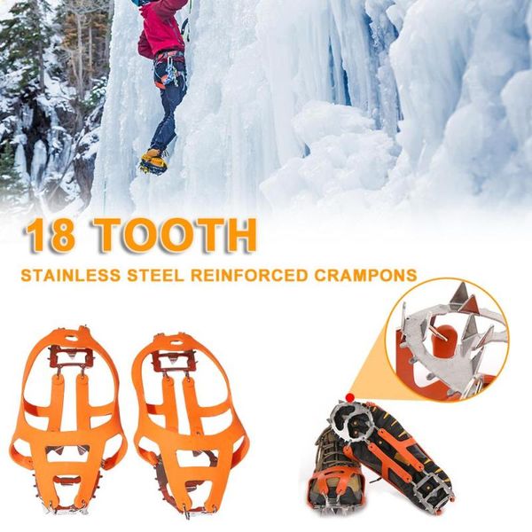 

cords, slings and webbing quality outdoor climbing antiskid crampons winter walk 18 teeth ice fishing snowshoes manganese steel slip shoe co