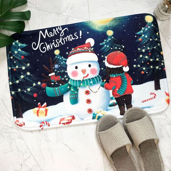 

cushion/decorative pillow merry christmas mat santa claus elk home floor outdoor bathroom non-slip flannel rug for year xmas party ornaments