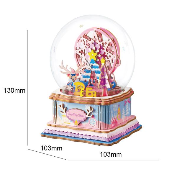 

DIY Wooden Ferris Wheel Model Music box Toys For Children Girls Christmas Birthday Gift