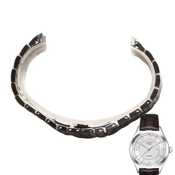 

watch bands wentula watchbands for t038.207a stainless steel solid band, Black;brown