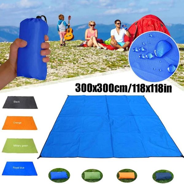 

outdoor pads 300x300mm portable pocket picnic mat waterproof sand beach camping folding blanket picknick tent cover bedding bed