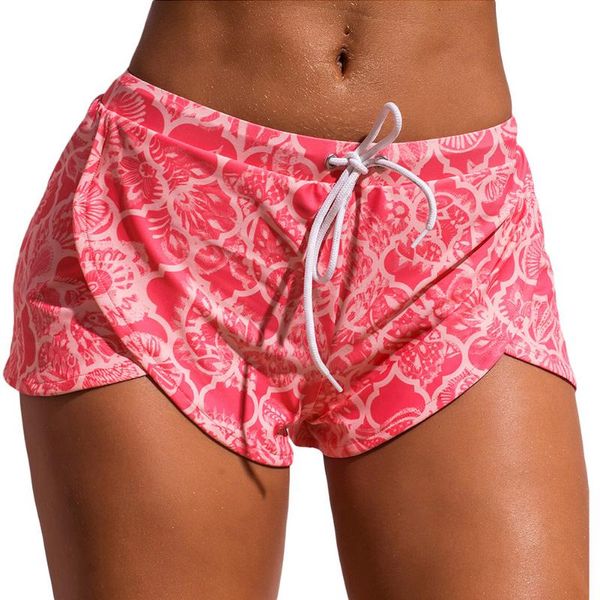 

women's swimwear plusland tankini women printing pattern drawstring waist boyshort beach bottom plus size separate single piece swimsui, White;black