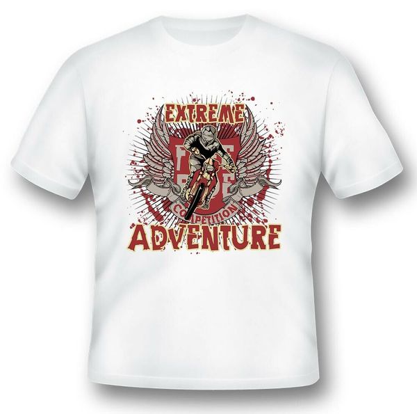 

extreme adventure motorcross black or white tee, White;black
