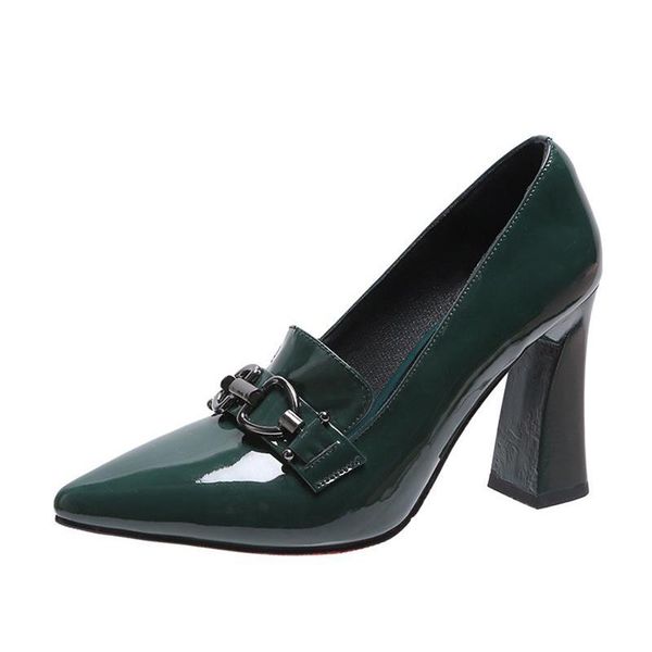 

pumps women's poingted toe summer shoes high heels modern elegant ladies thick office party wedding 2021 dress, Black