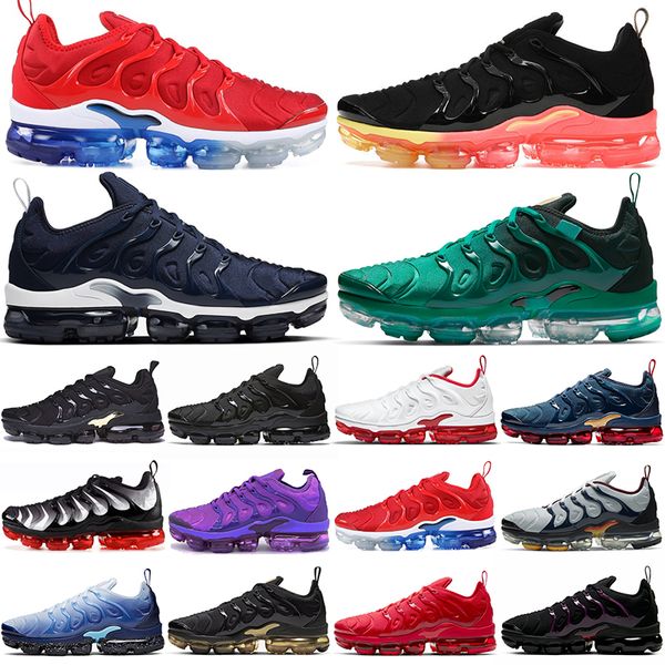 

fashion r max tn plus air runing shoes vapor fresh cherry pure platinum noble red dark blue midnight navy sports sneakers trainers oversize