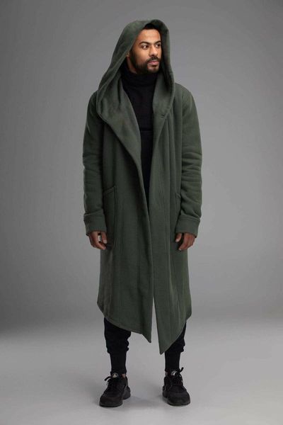 

men's suits & blazers spring autumn men ribbons patchwork punk hip hop long trench coat hooded cloak black zipper techwear jacket overc, White;black