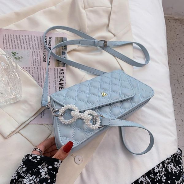 

shoulder bags pu leather purses and handbags for women luxury designer girls female shopper fashion classic french lingge pearl crossbody