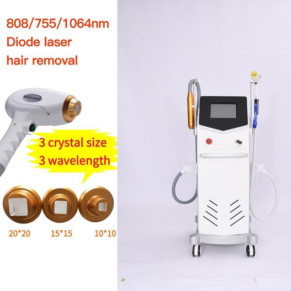 

salon high power professional 808nm three wavelengthhair removal machine with picosecond skin tightening whitening lose bikini hair beauty s, Black