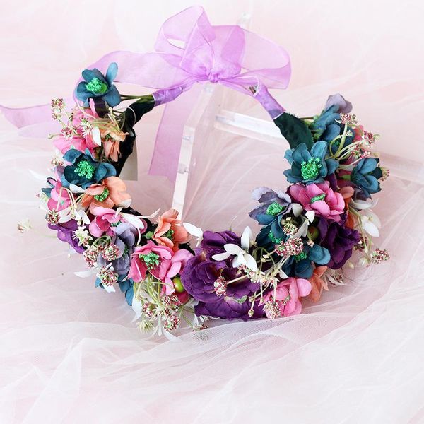 

decorative flowers & wreaths fashion bride bridesmaid wedding wreath headdress flower hairband hawaii travel pograph po artificial garland