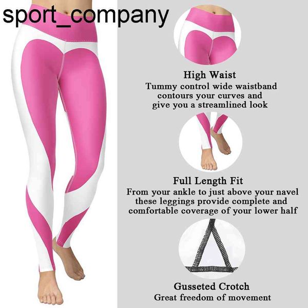 

2021 pink heart leggings long pants women sportswear leggings for fitness white athletic gym clothing