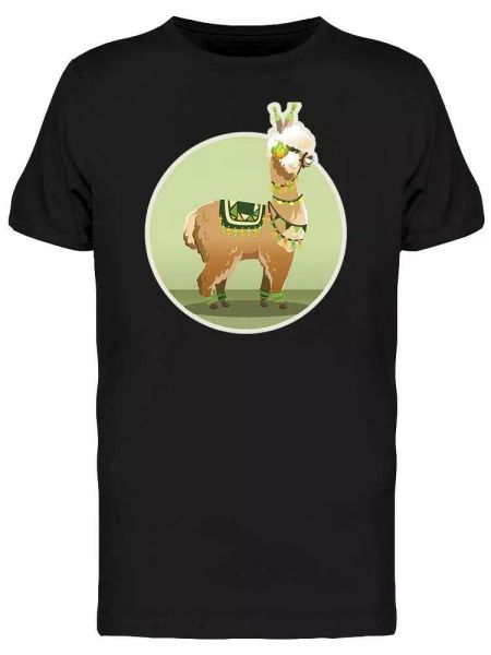 

llama with cactus pants tee men's -image by shutterstock, White;black