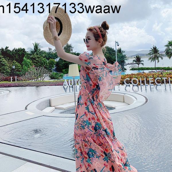 

two piece dress chiffon's fairy summer 2021 fashionable elegant, White