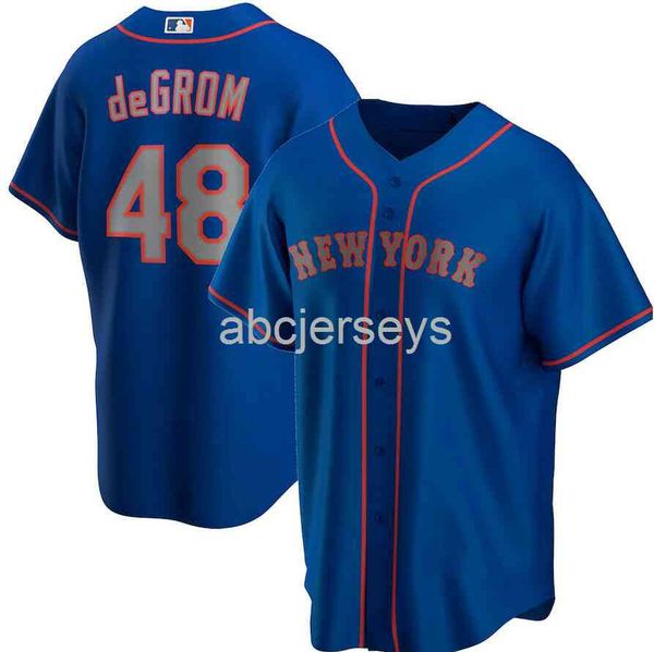 

jacob degrom #48 royal baseball jersey xs-6xl, Black