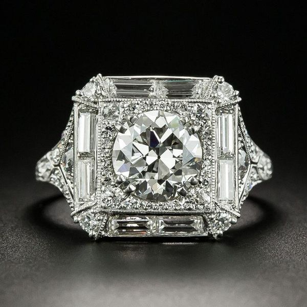 

cluster rings mengyi princess cut zircon wedding for women anniversary fashion gifts wholesale silver color engagement jewelry, Golden;silver