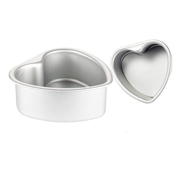 

pcs aluminum heart shaped cake pan set diy baking mold tool with removable bottom - 4 inch & 6 other bakeware