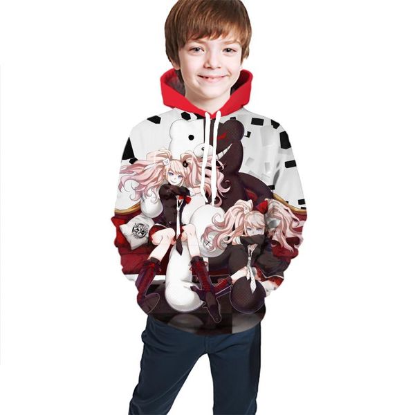 

men's hoodies & sweatshirts danganronpa kids clothes anime cool sweatshirt daily pocket hoodie suitable for children trend, Black