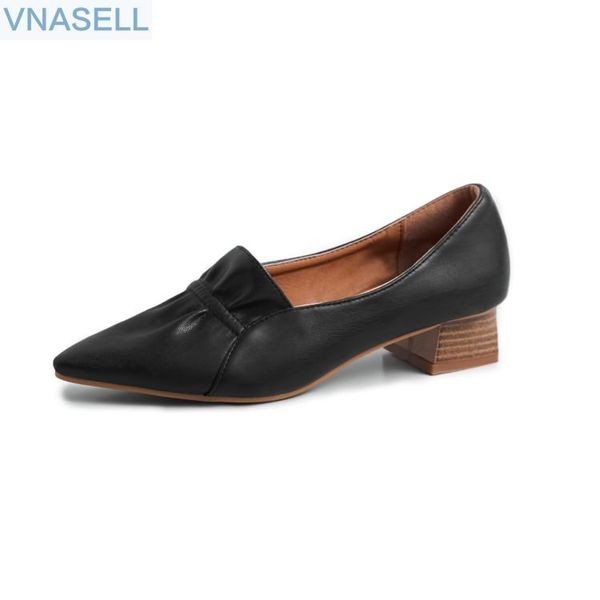 

dress shoes single shoe female spring ,autumn style joker fashion pointed thin heel small leather shallow mouth bottom, Black